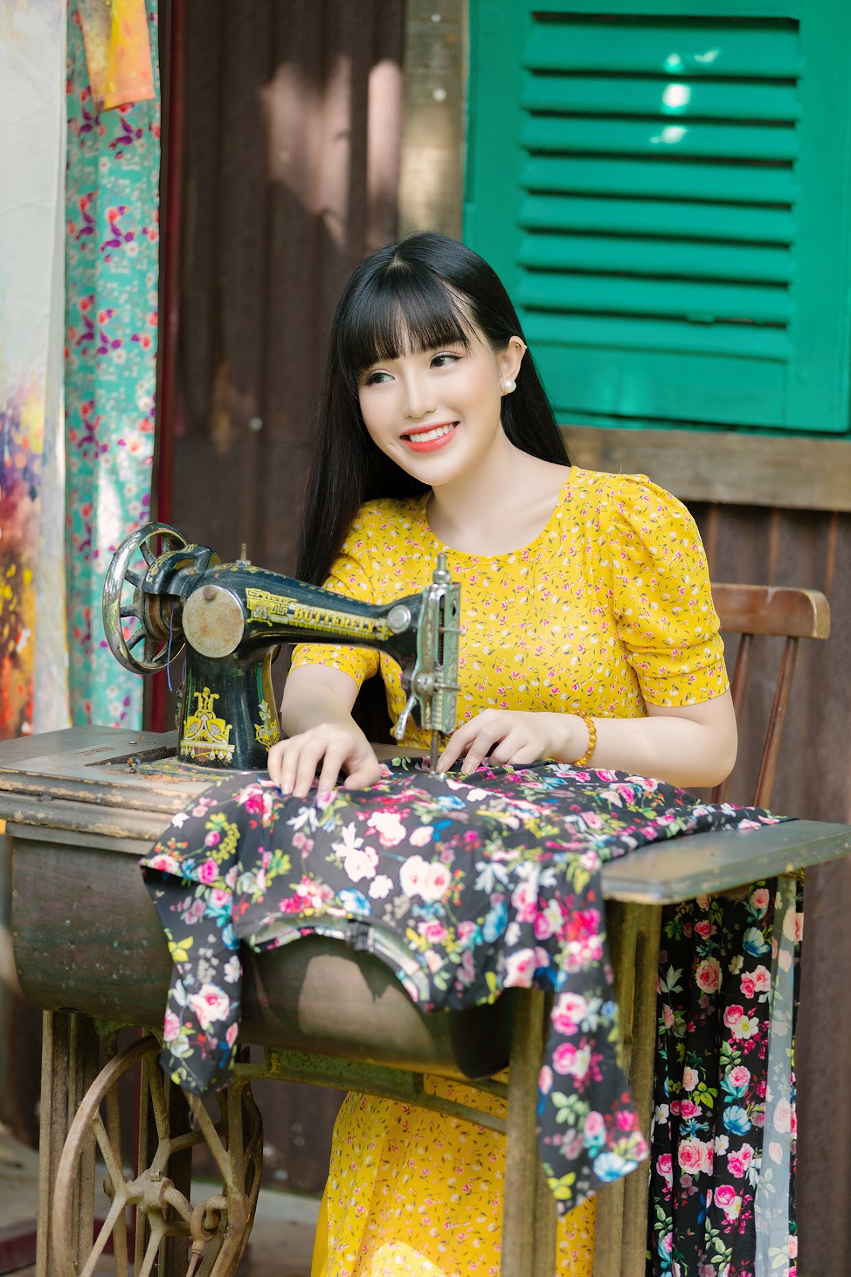 chụp ảnh áo dài xuân