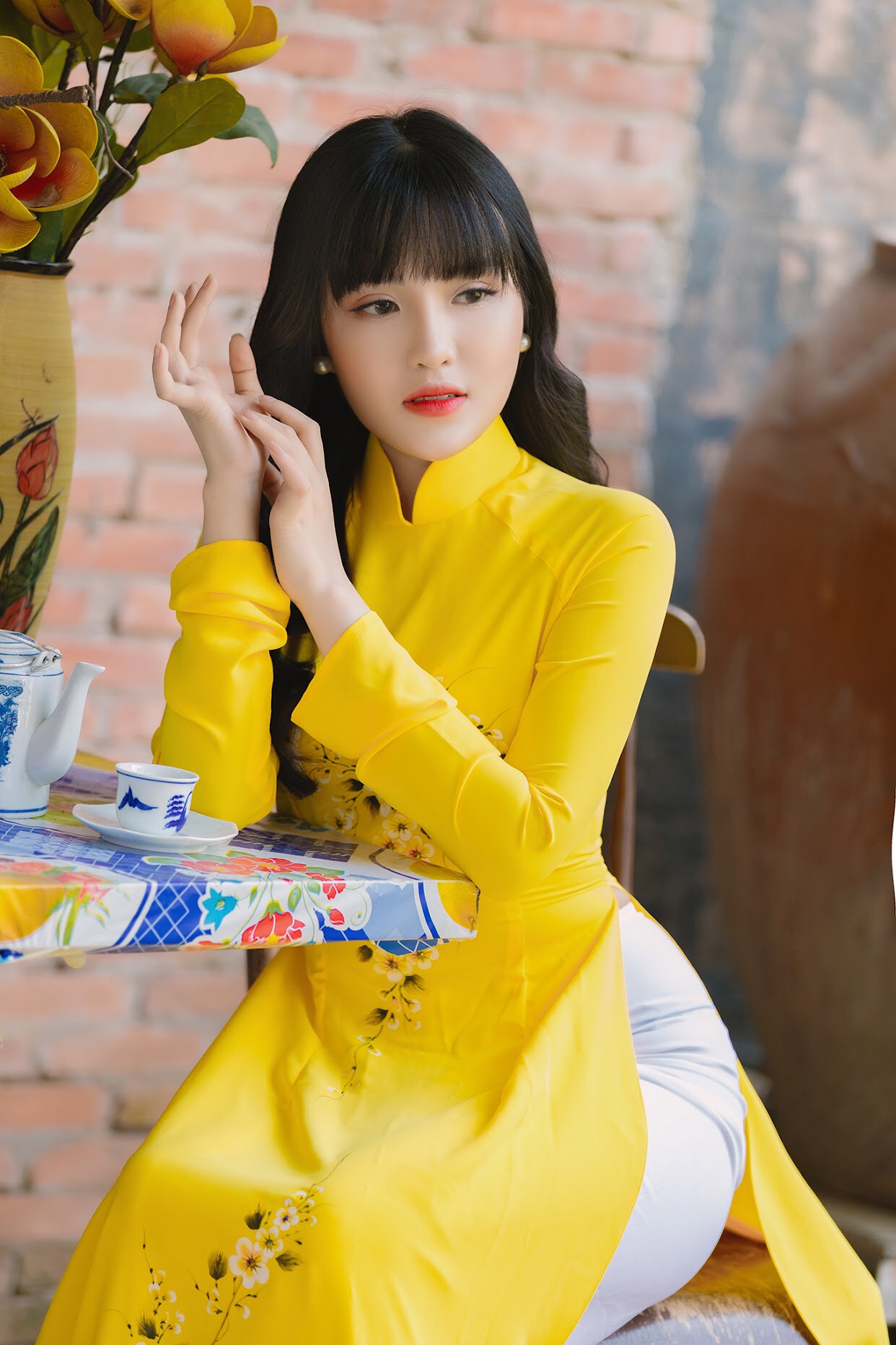 chụp ảnh áo dài xuân