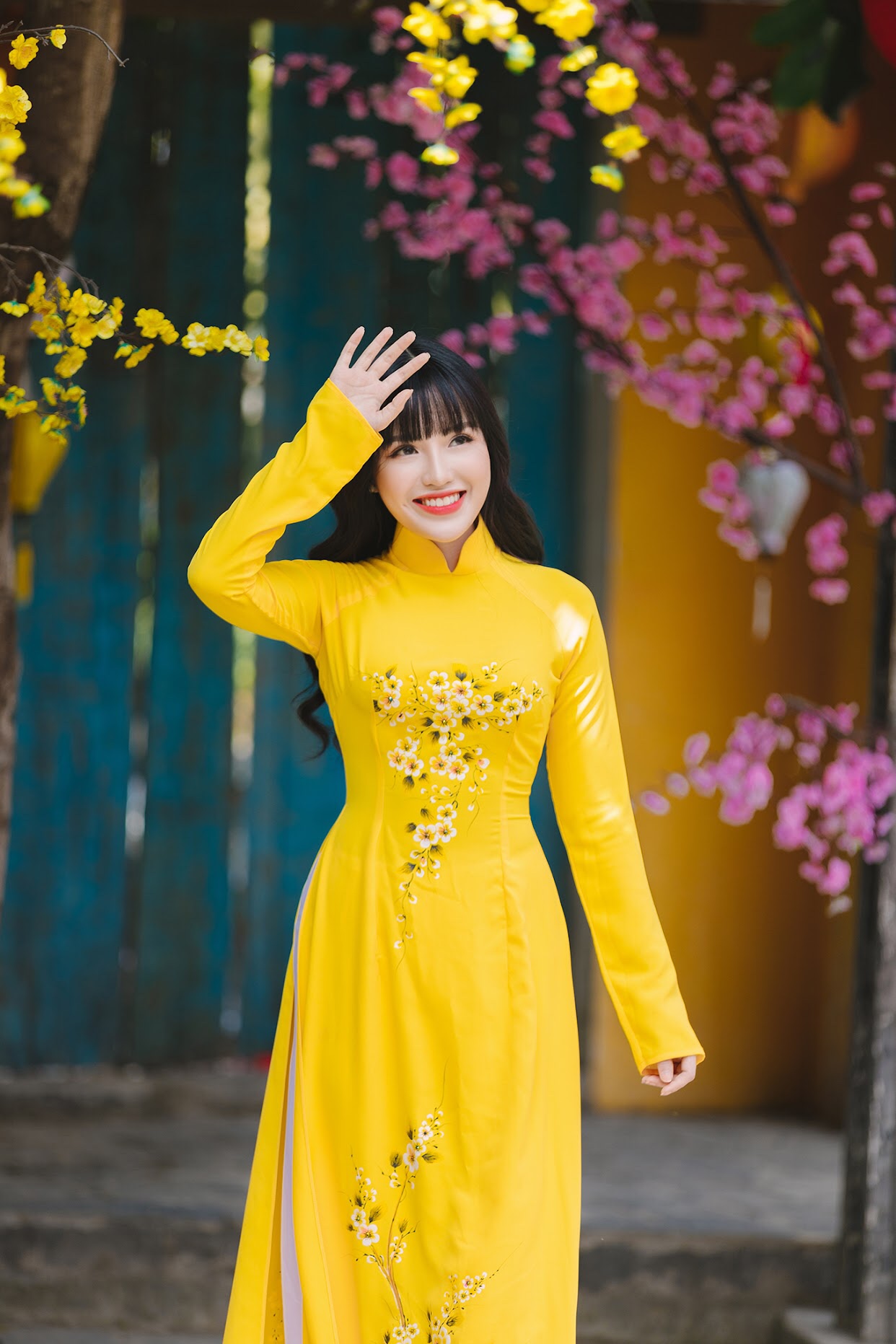 chụp ảnh áo dài xuân